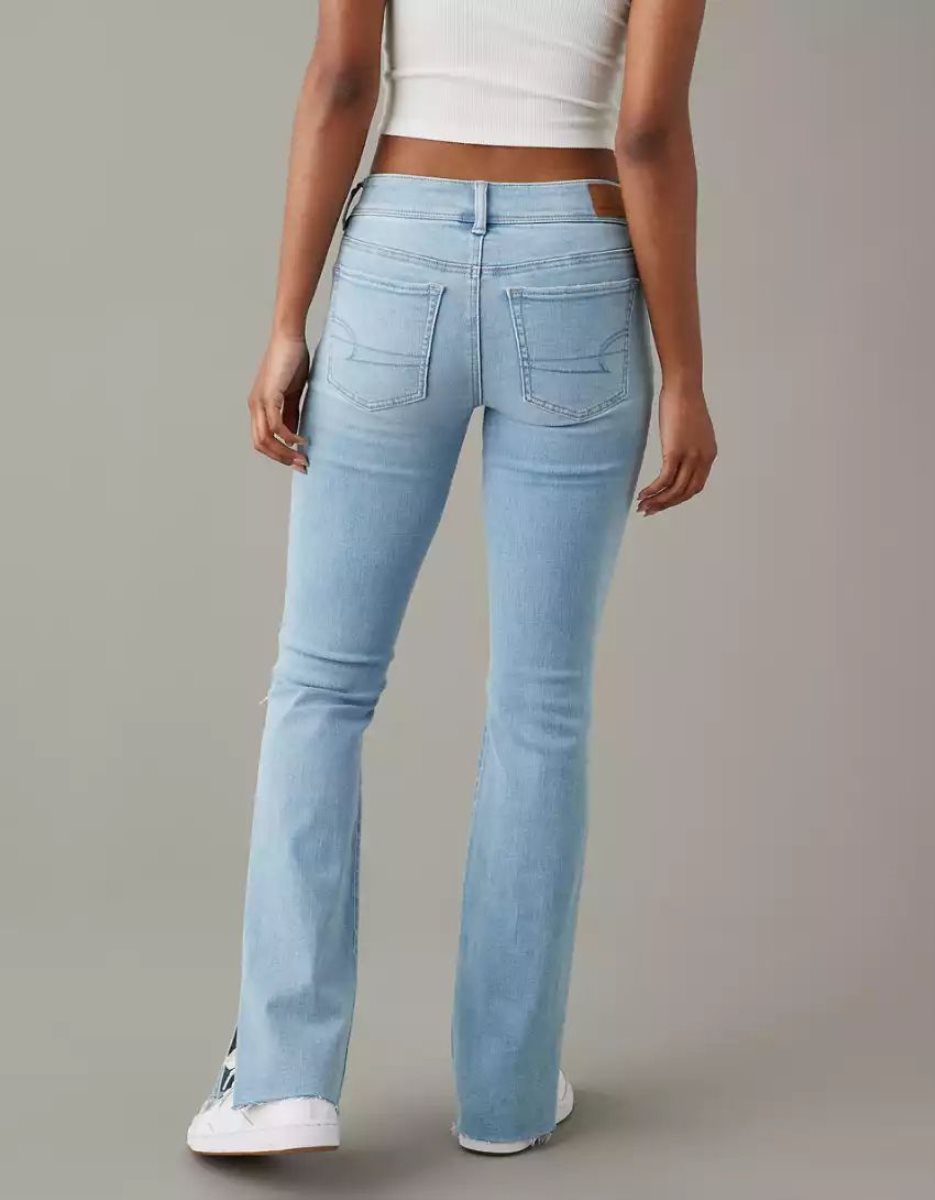 Jean American Eagle AE Ne(x)t Level Ripped Low-Rise Kick Bootcut Lavage Clair Femme | VWH-65689984